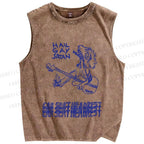 Unisex Car Seat Headrest Vintage Bird Printed Washed Tank Top