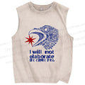Unisex I will not elaborate Eagle Star Printed Washed Tank Top