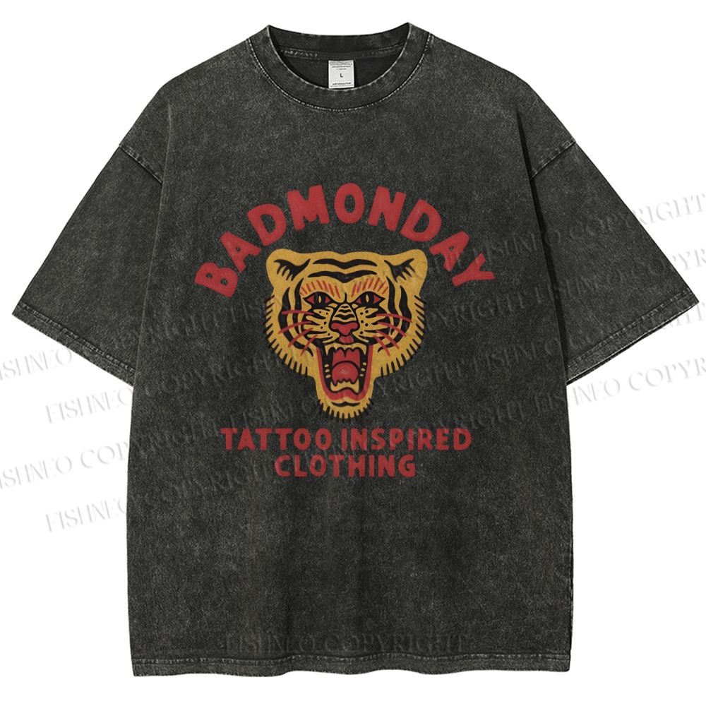 Unisex Bad Monday Printed Washed Tee