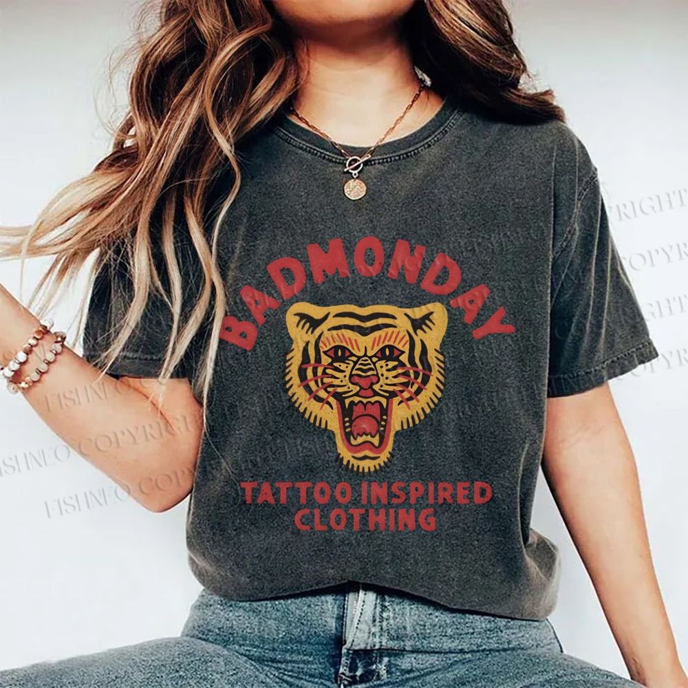 Unisex Bad Monday Printed Washed Tee
