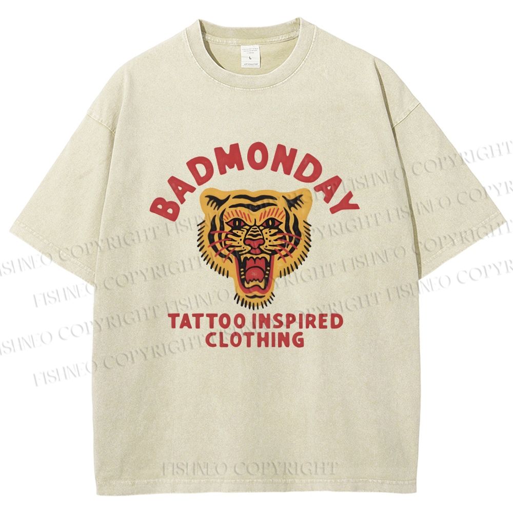 Unisex Bad Monday Printed Washed Tee