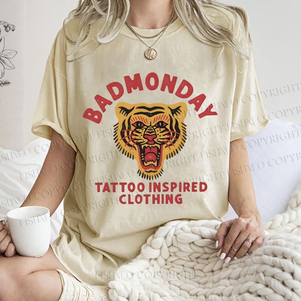 Unisex Bad Monday Printed Washed Tee