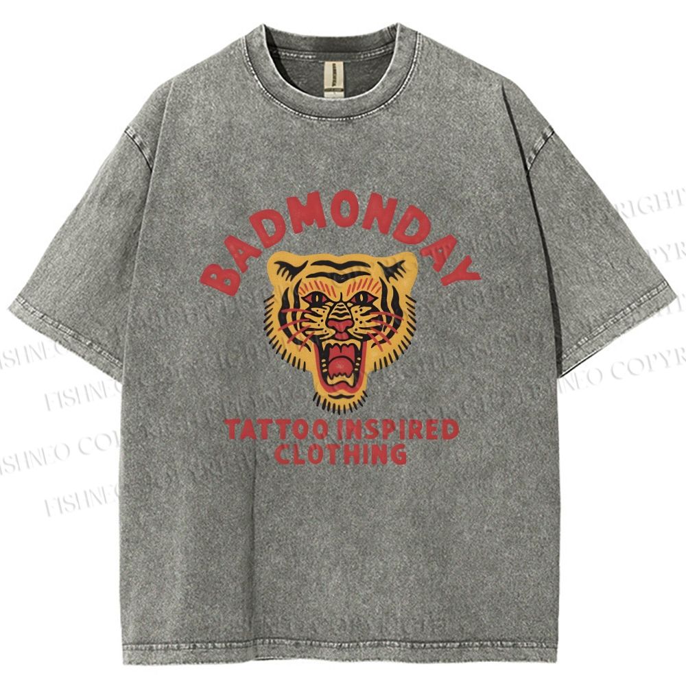 Unisex Bad Monday Printed Washed Tee