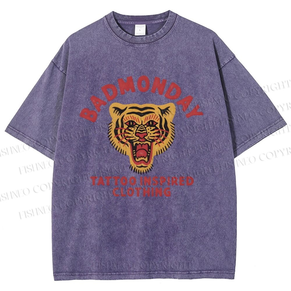 Unisex Bad Monday Printed Washed Tee
