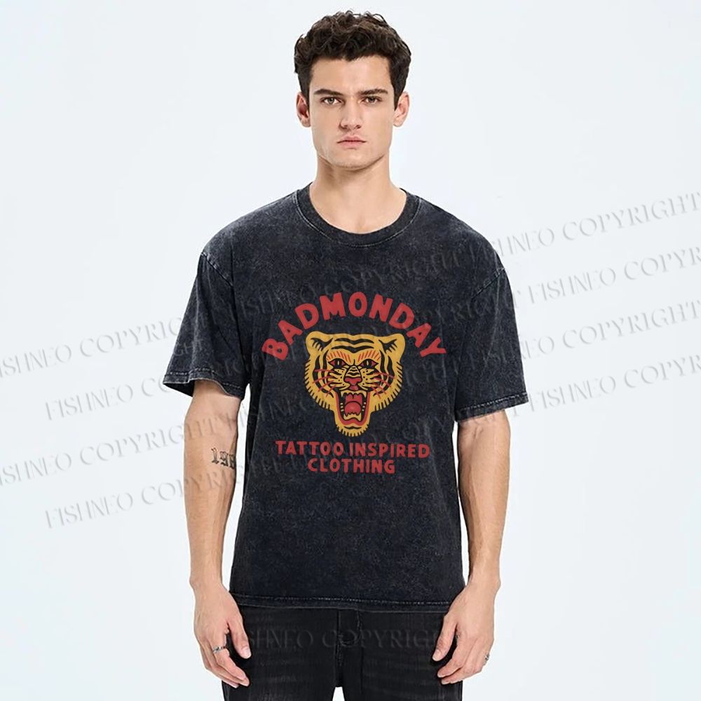 Unisex Bad Monday Printed Washed Tee