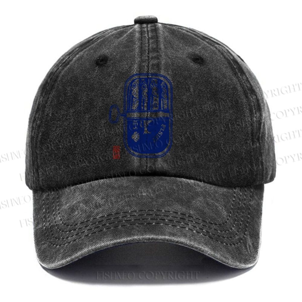 Unisex Vintage Sardine Fish Can Vintage Casual Washed Cap