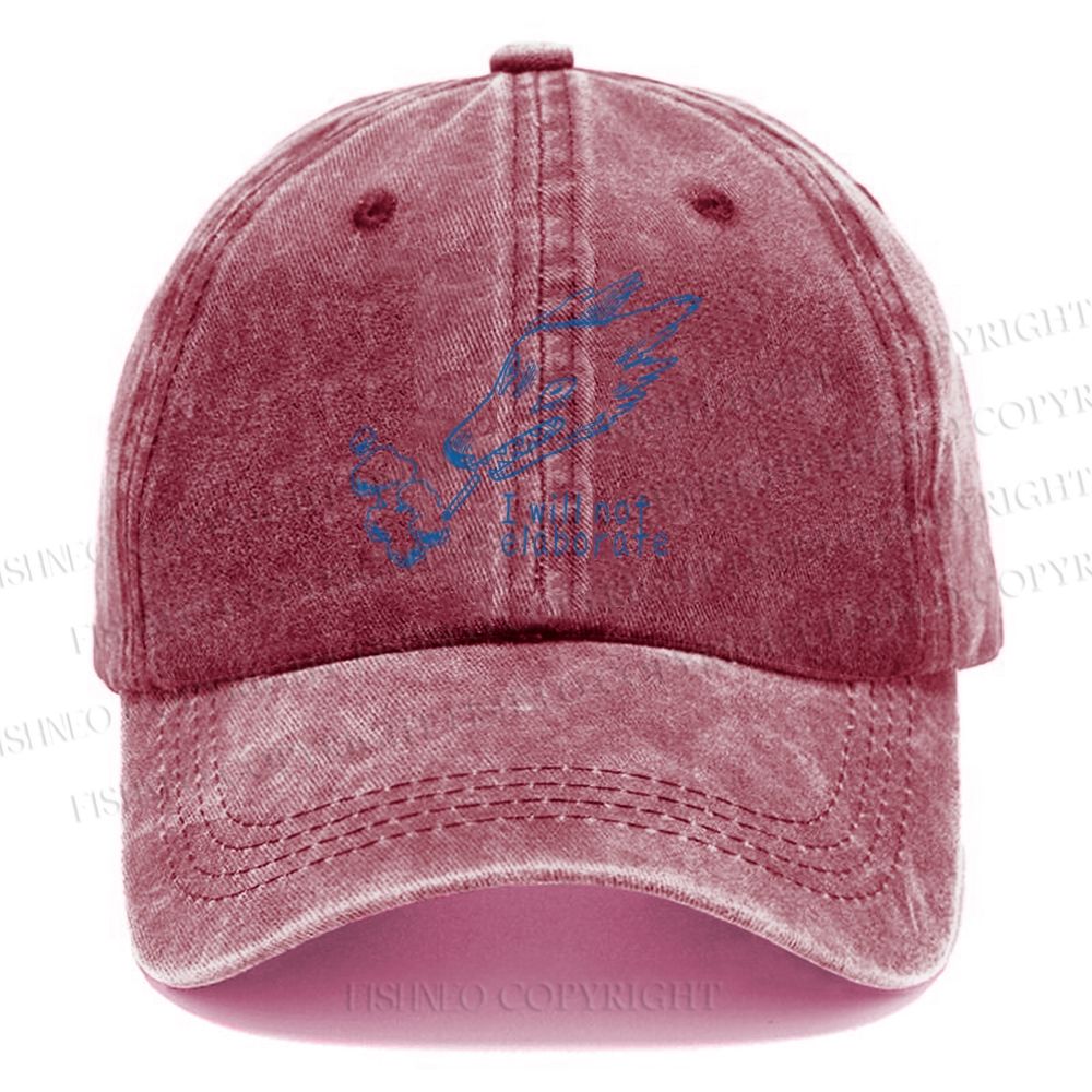 Unisex I will not elaborate Smoking Wolf Vintage Casual Washed Cap