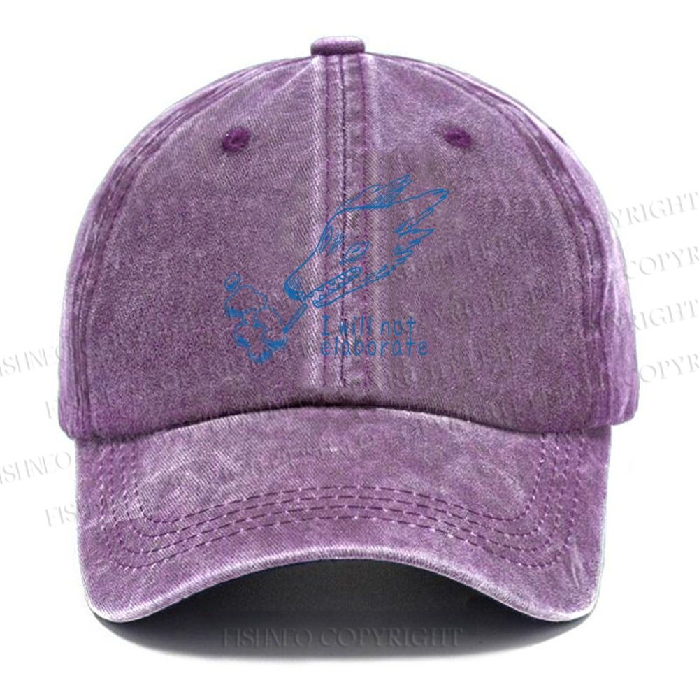 Unisex I will not elaborate Smoking Wolf Vintage Casual Washed Cap
