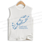 Unisex I will not elaborate Smoking Wolf Printed Cotton Tank Top