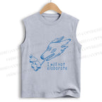 Unisex I will not elaborate Smoking Wolf Printed Cotton Tank Top