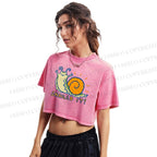 Snailed It Printed Washed Cropped T-Shirt