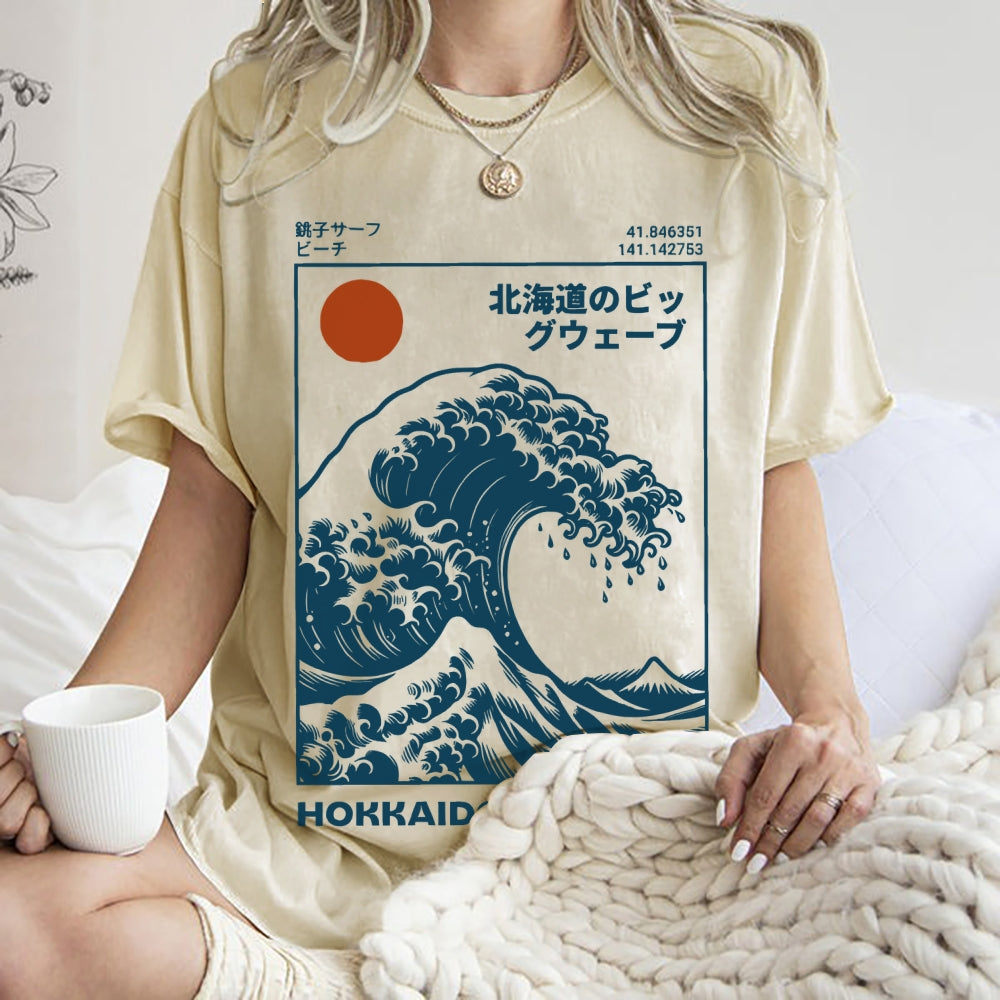 Hokkaido Wave Japan Washed T-Shirt