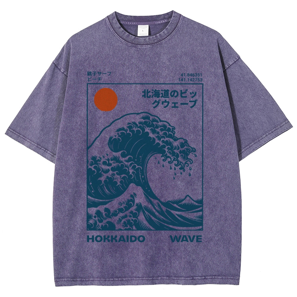 Hokkaido Wave Japan Washed T-Shirt