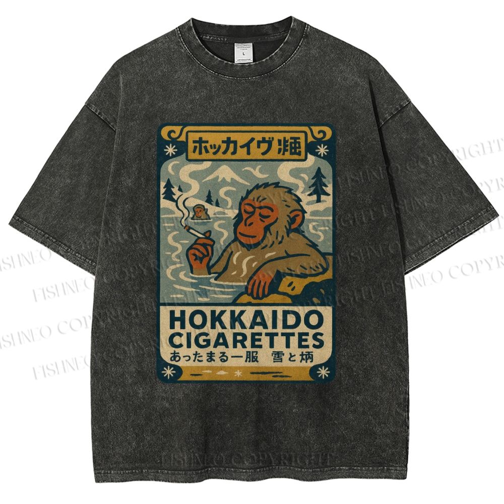 Unisex Vintage Monkey Printed Washed Tee