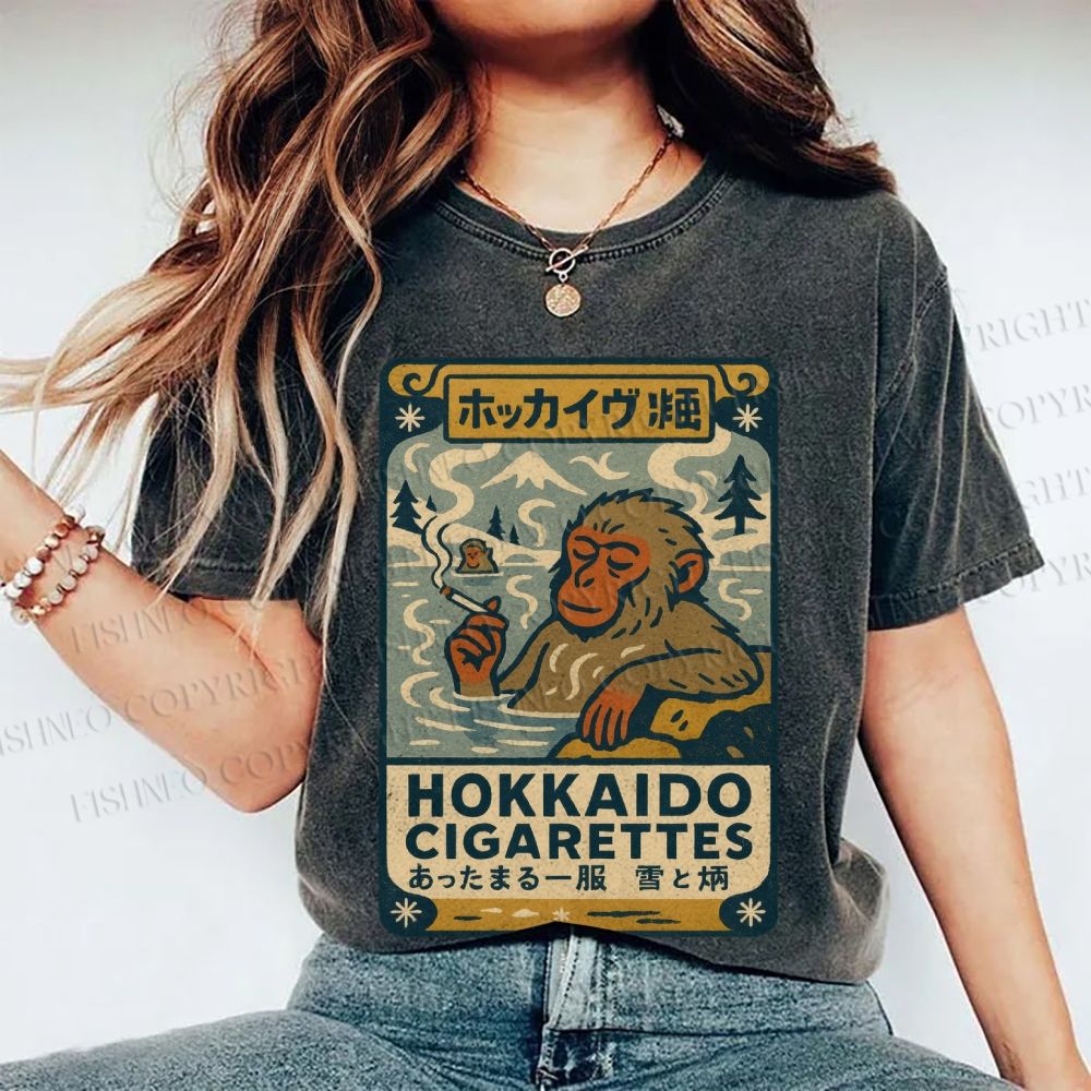 Unisex Vintage Monkey Printed Washed Tee