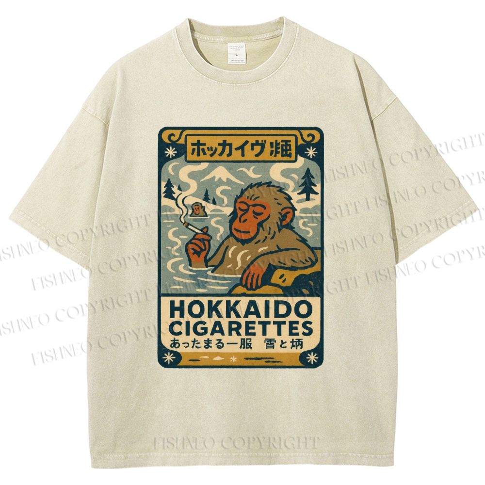 Unisex Vintage Monkey Printed Washed Tee