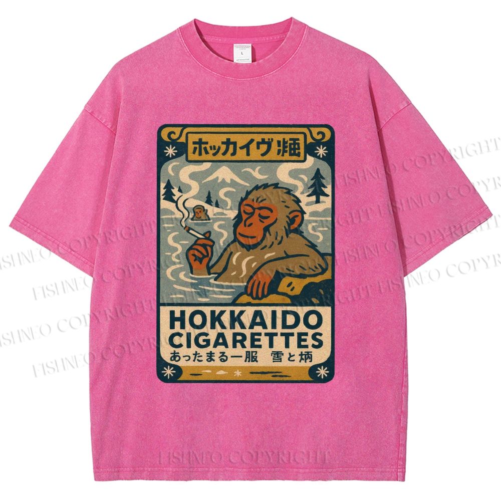 Unisex Vintage Monkey Printed Washed Tee