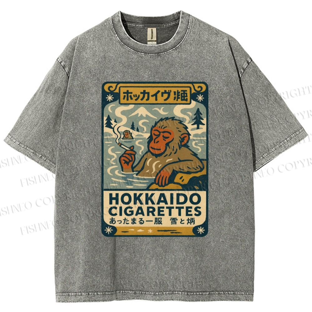 Unisex Vintage Monkey Printed Washed Tee
