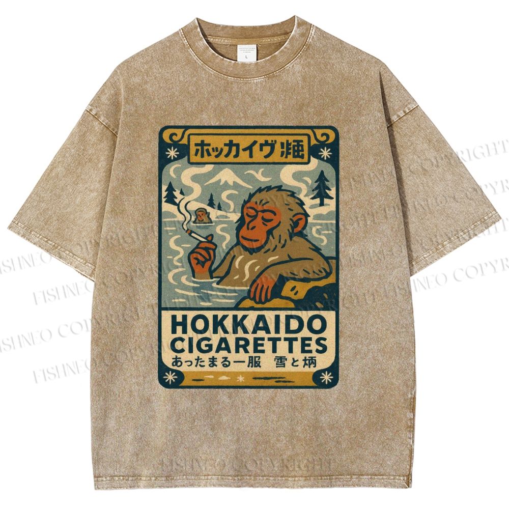 Unisex Vintage Monkey Printed Washed Tee