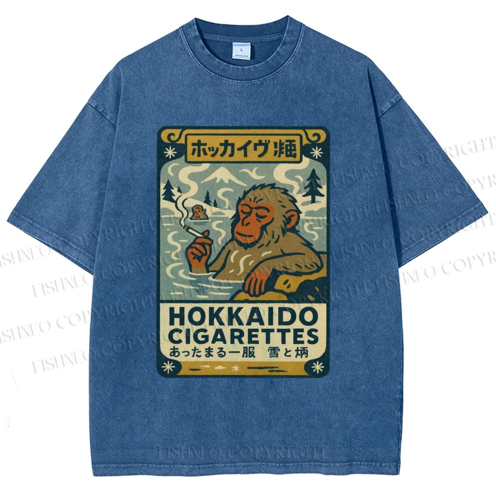 Unisex Vintage Monkey Printed Washed Tee