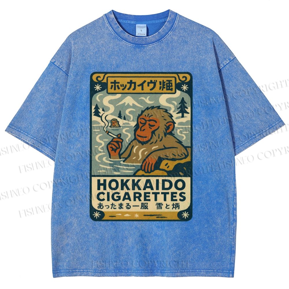 Unisex Vintage Monkey Printed Washed Tee