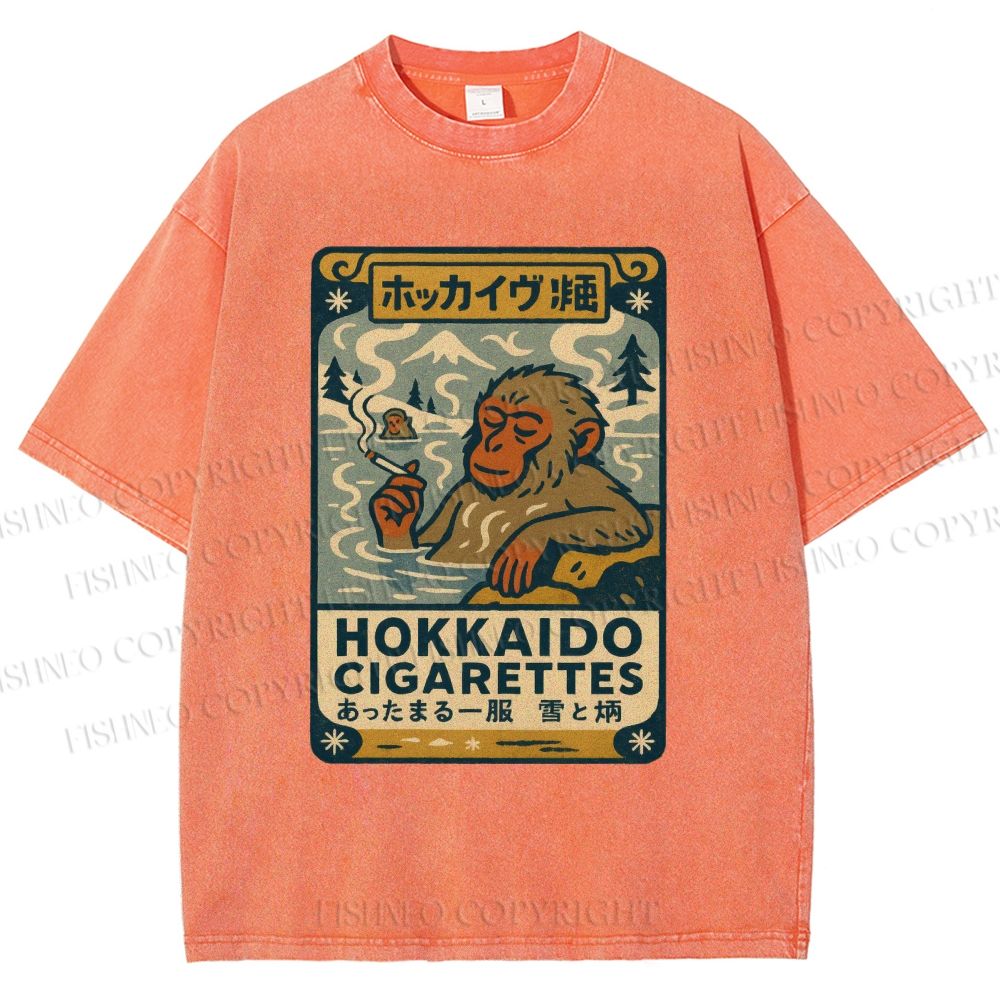 Unisex Vintage Monkey Printed Washed Tee
