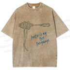 Unisex Pasta Is Love Language Printed Washed Tee