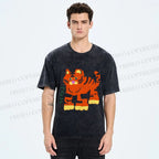 Unisex Cartoon Tiger Printed Washed Tee