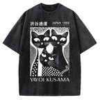 Yayoi Kusama Black Cat Vintage Washed T-shirt