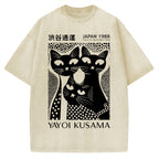 Yayoi Kusama Black Cat Vintage Washed T-shirt