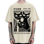Yayoi Kusama Black Cat Vintage Washed T-shirt