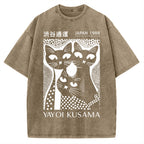 Yayoi Kusama Black Cat Vintage Washed T-shirt