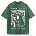 Yayoi Kusama Black Cat Vintage Washed T-shirt