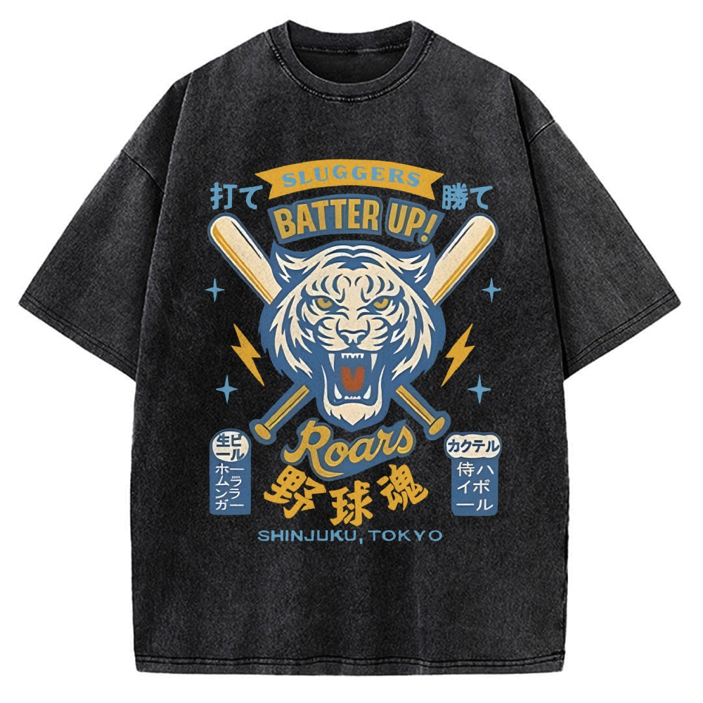 Tiger Baseball Spirit Vintage Washed T-shirt