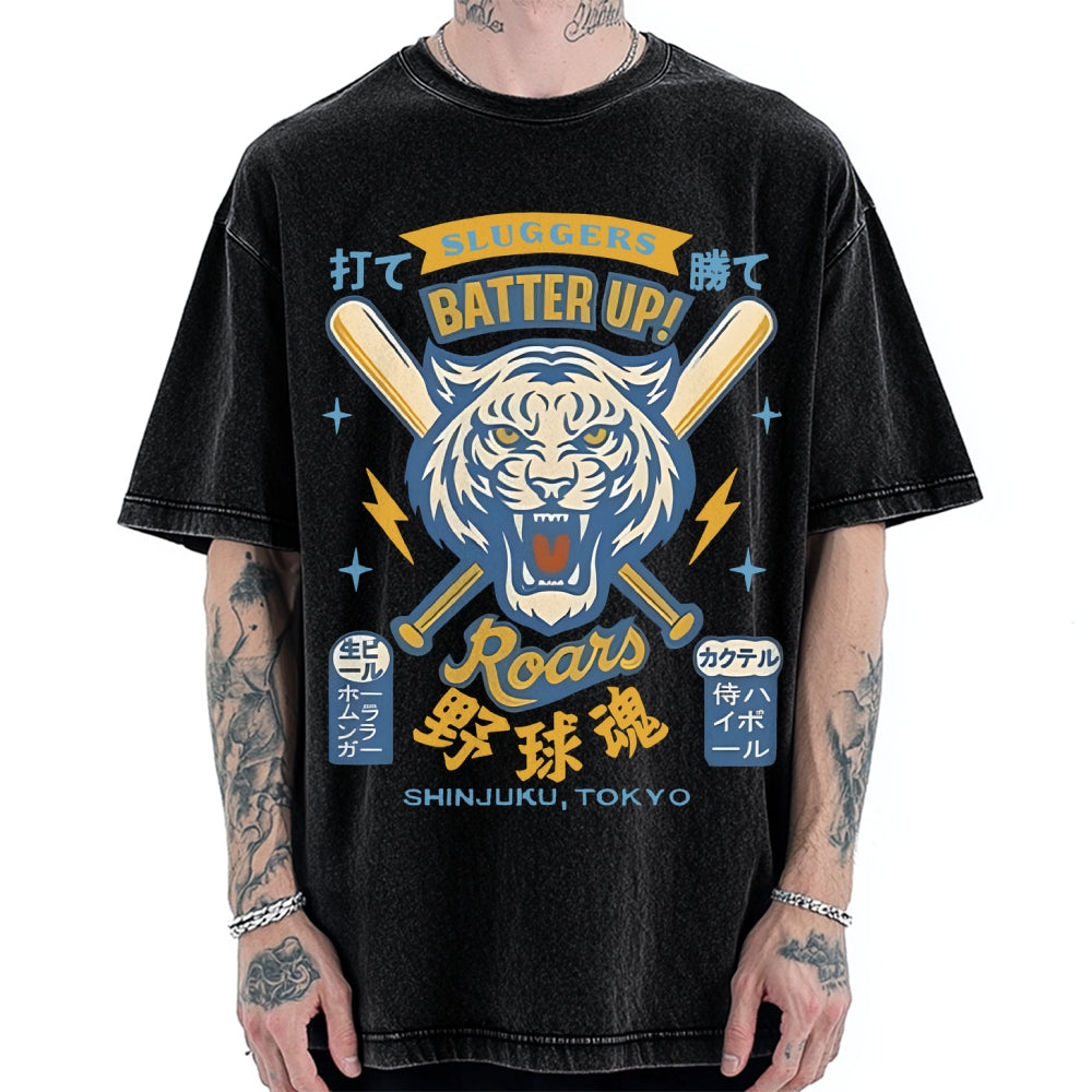 Tiger Baseball Spirit Vintage Washed T-shirt