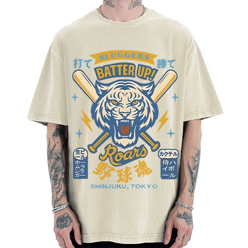 Tiger Baseball Spirit Vintage Washed T-shirt