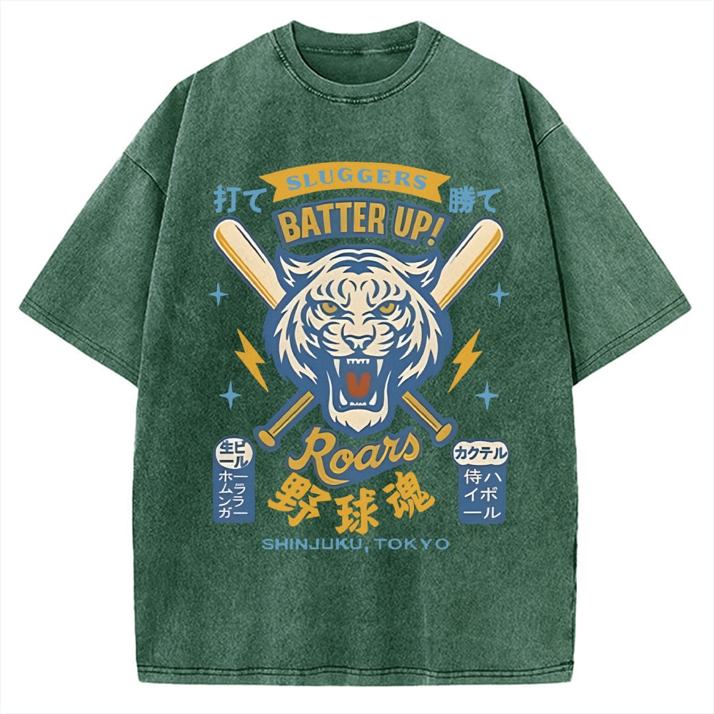 Tiger Baseball Spirit Vintage Washed T-shirt