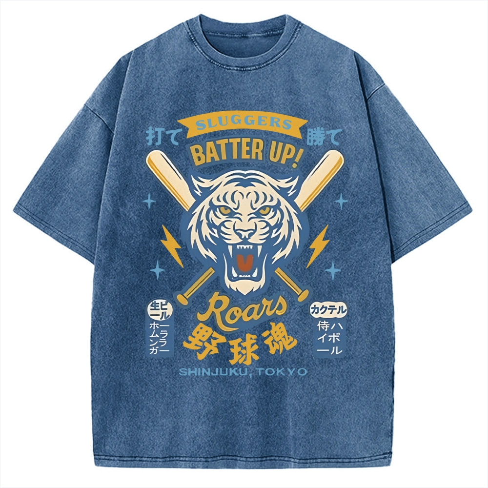 Tiger Baseball Spirit Vintage Washed T-shirt