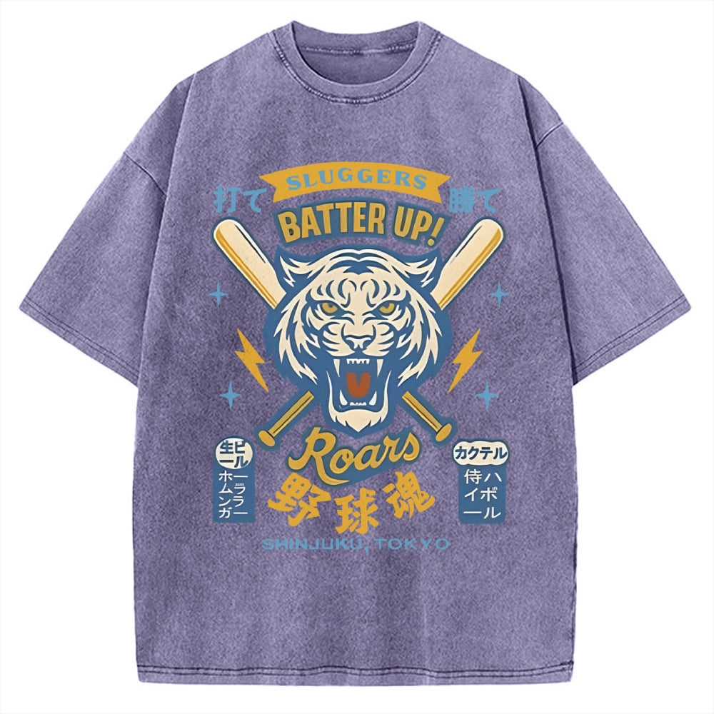 Tiger Baseball Spirit Vintage Washed T-shirt