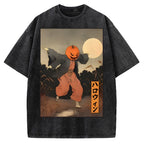 Kimono Pumpkin Person Vintage Washed T-shirt