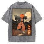 Kimono Pumpkin Person Vintage Washed T-shirt