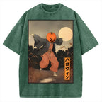 Kimono Pumpkin Person Vintage Washed T-shirt