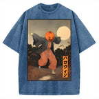 Kimono Pumpkin Person Vintage Washed T-shirt