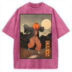 Kimono Pumpkin Person Vintage Washed T-shirt