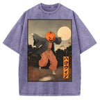Kimono Pumpkin Person Vintage Washed T-shirt