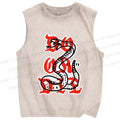 Unisex Do Or Die Snake Printed Washed Tank Top