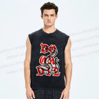 Unisex Do Or Die Snake Printed Washed Tank Top