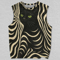 Unisex geo black cat Printed Tank Top
