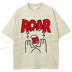 Unisex Roar Printed Washed Tee