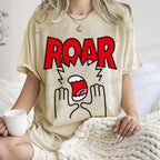 Unisex Roar Printed Washed Tee